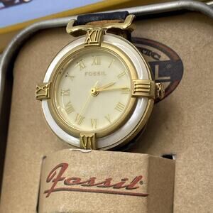 Vintage Fossil Mother Of Pearl Watch Works New Battery